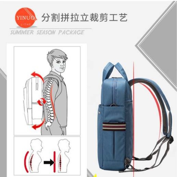 YINUO Green Laptop Backpack Multi Function Bag - Picture 7 of 8